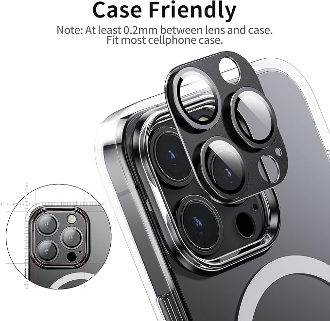Camera Lens Protector for iPhone 14 Pro/iPhone 14 Pro Max, Alloy Metal Camera - Image 6