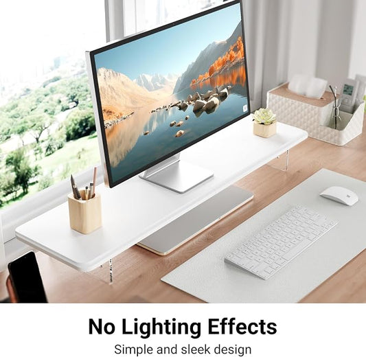 Monitor Stand Riser, 31.5-Inch LED Light Wood Computer Monitor Stand - Image 2