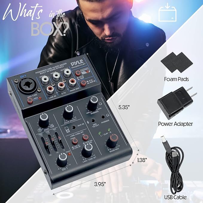 Pyle 3-Channel Professional Wireless DJ Audio Mixer - Image 7