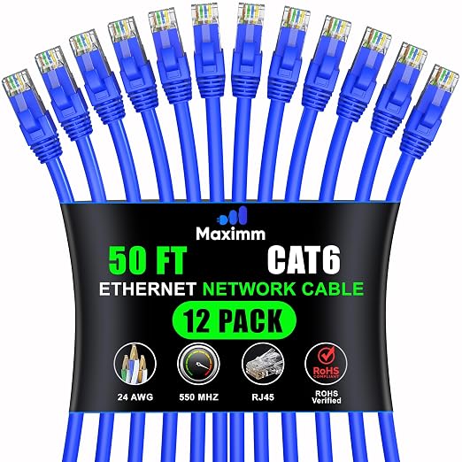 Maximm Cat 6 Ethernet Cable 50 ft by MaximmCable