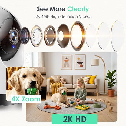 YOTON Indoor Security Camera, 2K 360° WiFi Baby Monitor & Pet Camera - Image 4