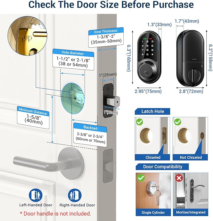Veise RZ06 Smart Lock for Front Door - Image 6