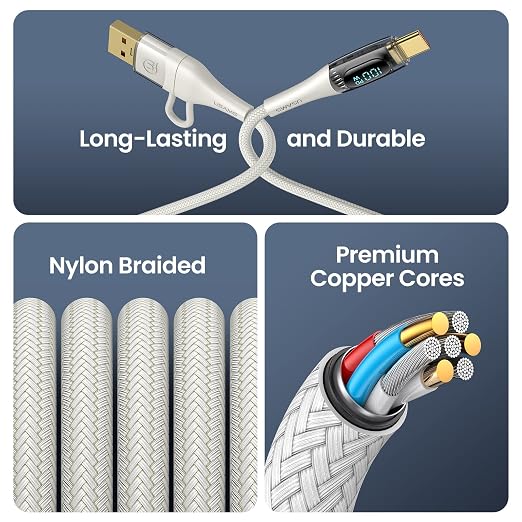USB C to Multi Charging Cable, USAMS 100W 6.6FT 5A Type C to Type C Fast - Image 5