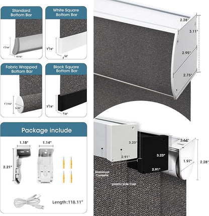 SmartWings Motorized 100% Blackout Shades Blinds, Custom Size, Cordless Window - Image 6