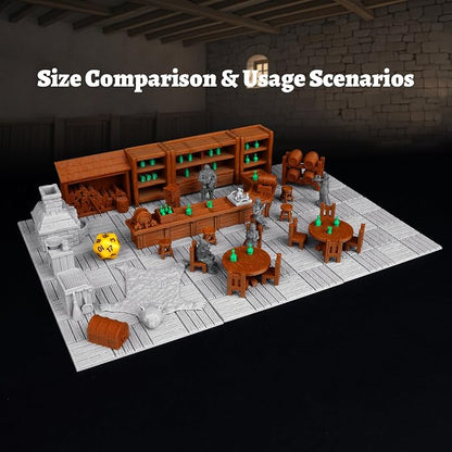 74 Pcs Tavern Bar Furniture RPG Terrain Set – Detailed DND Accessories - Image 5