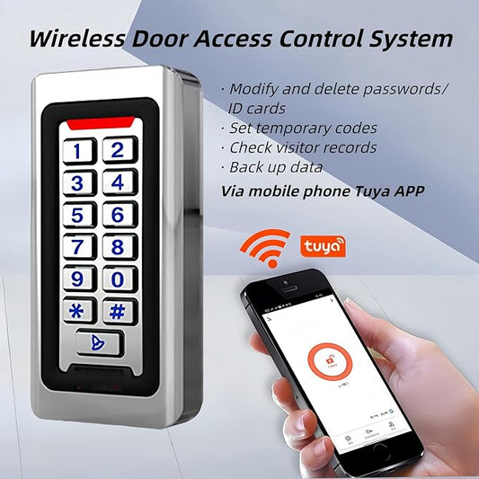 WiFi Smart Garage Door Opener Keypad, IP68 Waterproof Metal Wireless Door - Image 2
