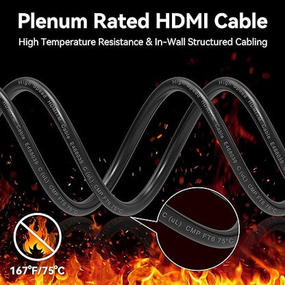 65Ft Plenum Rated HDMI Cable, 8K 48Gbps Fiber Optic Ultra High Speed Long HDMI - Image 2