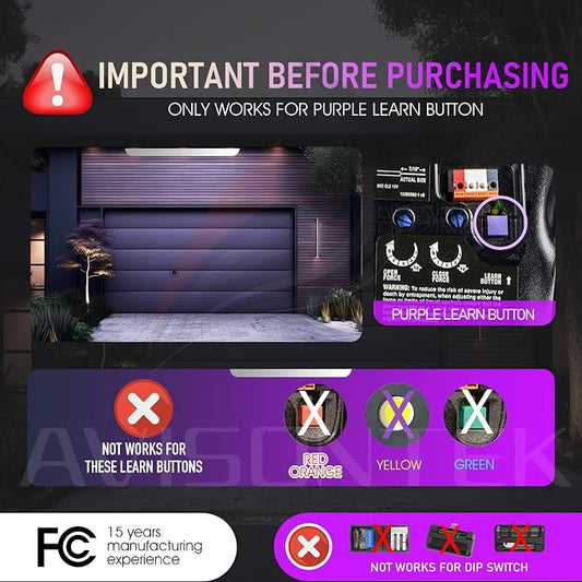 Avisontek 2-Pack for LiftMaster 371LM Garage Door Opener Remote - Image 2
