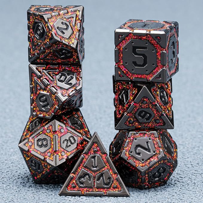 DND Metal Dice Set, Polyhedral Dice Set - Image 4