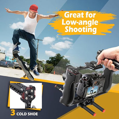 Zeadio Camera Video Rig Cage, Aluminum Filmmaking Movie Making Kit - Image 4