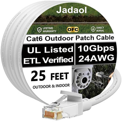 Jadaol Cat 6 Ethernet Cable 25ft, Outdoor&Indoor, 10Gbps Support Cat8/7 Network by Jadaol