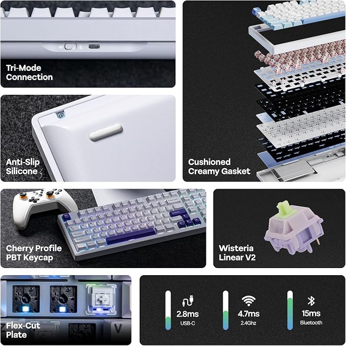 EPOMAKER Galaxy100 QMK/VIA Wireless Mechanical Keyboard - Image 3