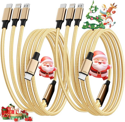 USB C Multi Charging Cable, 3 in 1 Charging Cable Nylon Braided USB-C Multiple by MPATIBY