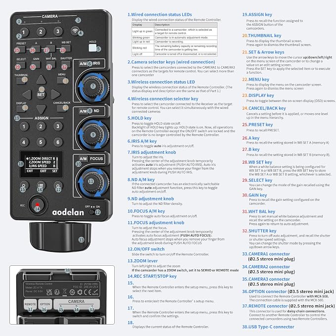 Wireless and Wired Remote Commander & Lanc Camera Zoom Controller - Image 9