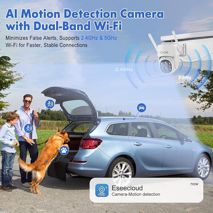 CKK 【Dual Wi-Fi, Dual Lens】 Wireless Security Camera System, AI Motion - Image 4