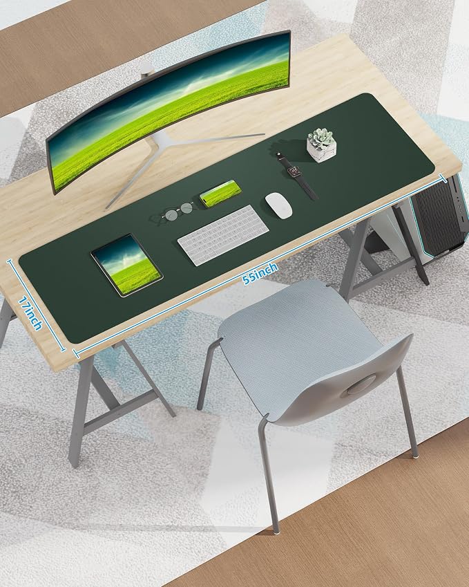 Large Desk Mat, Large Mouse Pad, Office Desk Mat, Non-Slip PU Leather Desk - Image 7