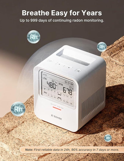 X-Sense Radon Detector, Audible & Visual Alerts, One-Touch Reset, Stores Up to - Image 2