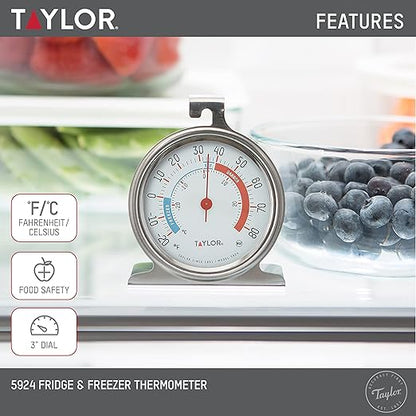 Taylor 5924 Large Dial Kitchen Refrigerator and Freezer Analog Thermometer - Image 2