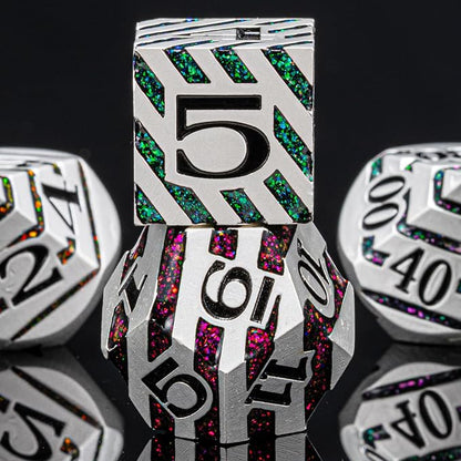 Metallic Stripes Dice with Gift Case, D&D Metal Polyhedral Dice Sets - Image 8