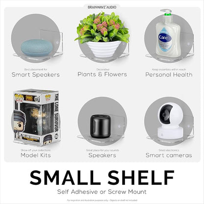 BRAINWAVZ 4.5" Small Baby Monitors & Speaker Wall Mount Shelf, Adhesive & Screw - Image 5