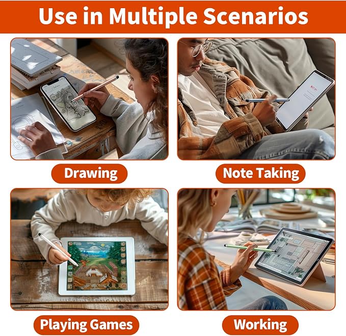 10 PCS Stylus, Stylus Pen for Touchscreen, Stylus 2-in-1 High Sensitivity & - Image 7