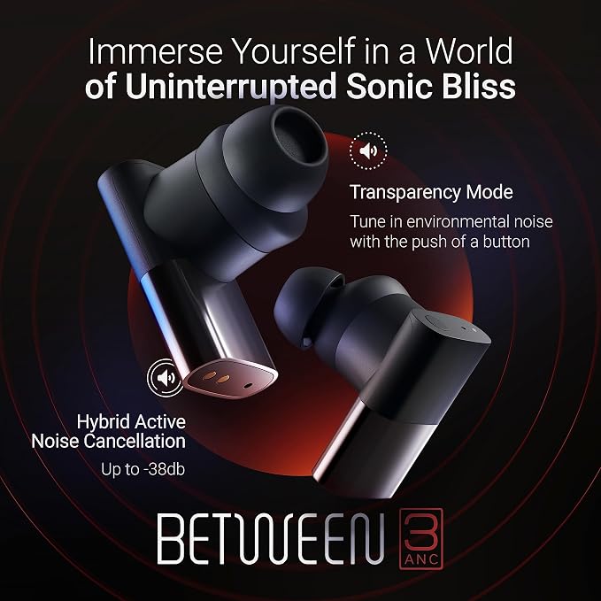 Status Between 3ANC Onyx True Active Noise Cancelling Wireless Earbuds - Image 2