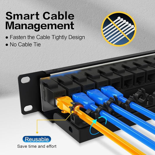 Patch Panel 12 Port【EC Listed】 10Gbps Cat6A Ethernet Network Patch Panel - Image 2