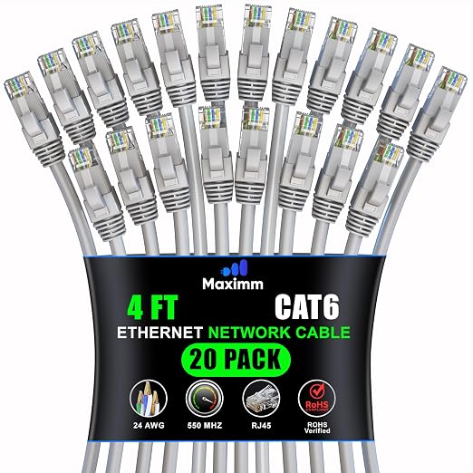 Maximm Cat 6 Ethernet Cable 4 ft by MaximmCable