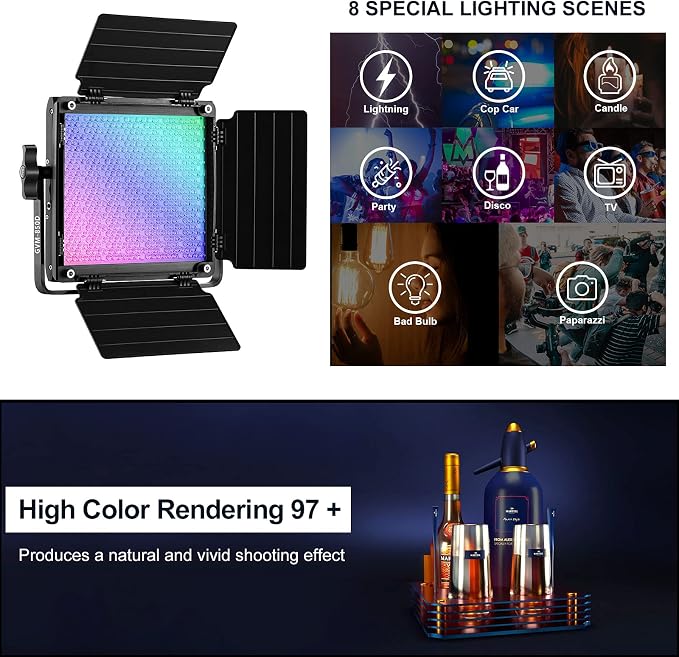 GVM RGB Video Lighting, Bi-Color Led Video Light Kit - Image 5