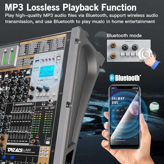 Professional Audio Mixer, 12 Channel Sound Board Mixing Console, Dual DSP - Image 5