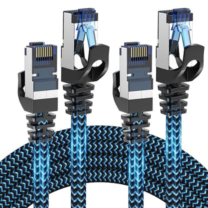 Cat8 Ethernet Cable 12 ft 2 Pack, High Speed 40Gbps 2000MHz, Compatible by CABNEER