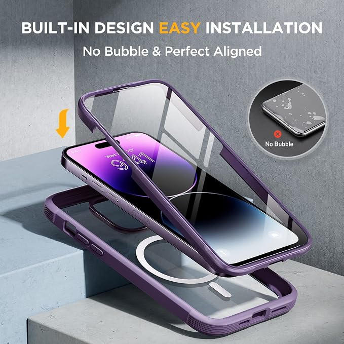 Miracase Magnetic for iPhone 14 Pro Max Case 6.7 inch, Upgrade Full-Body Clear - Image 4