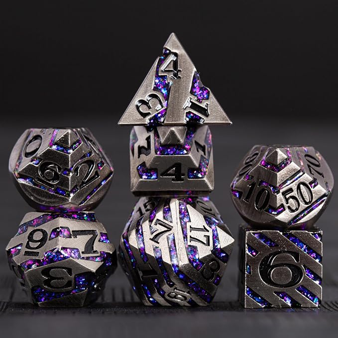 DND Metal Stripe Dice Set - Image 2