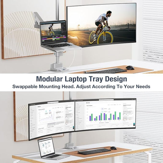 AVLT Laptop & 40 Inch Monitor Arm Pole Top Mount - Image 2