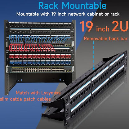 48 Port RJ45 Cat6 Patch Panel, 19 Inch, Easy Install & Repair, Rack Mountable - Image 6