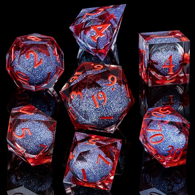 ARUOHHA Liquid Core DND Dice Set, Vampire Sharp Edged Dragons Dice Compatible - Image 2