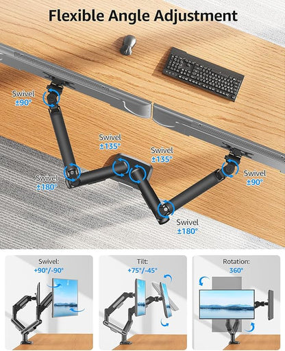 MOUNTUP Dual Monitor Mount Holds 4.4-26.5lbs, Heavy Duty Monitors Arm - Image 5