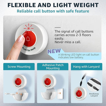 Caregiver Pager Wireless Call Buttons Motion Sensor Alarm Indoor - Image 4