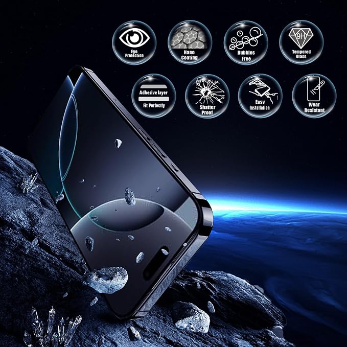 Screen Protector for iPhone 16 Pro Max Blue Light Block, Military-Grade - Image 6