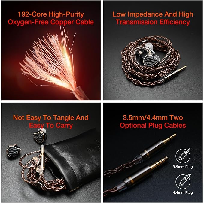 MS3 in-Ear Monitors, 2BA+1DD Hybrid IEM Wired Earphones, Includes 3 Pneumatic - Image 6