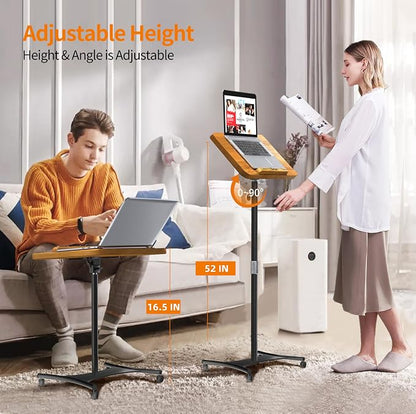 NAMON Rolling 2-in-1 Dual-use Music Stand & Desktop Book Stand, 100% Solid Wood - Image 2