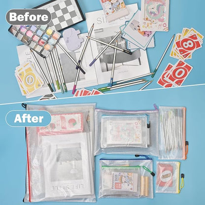 20pcs Mesh Zipper Pouch Bags, 9 Sizes Plastic Zipper Bags - Image 5