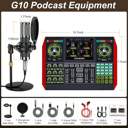 Podcast Microphone Bundle with Live Sound Board Audio Mixer, Podcast Equipment - Image 9