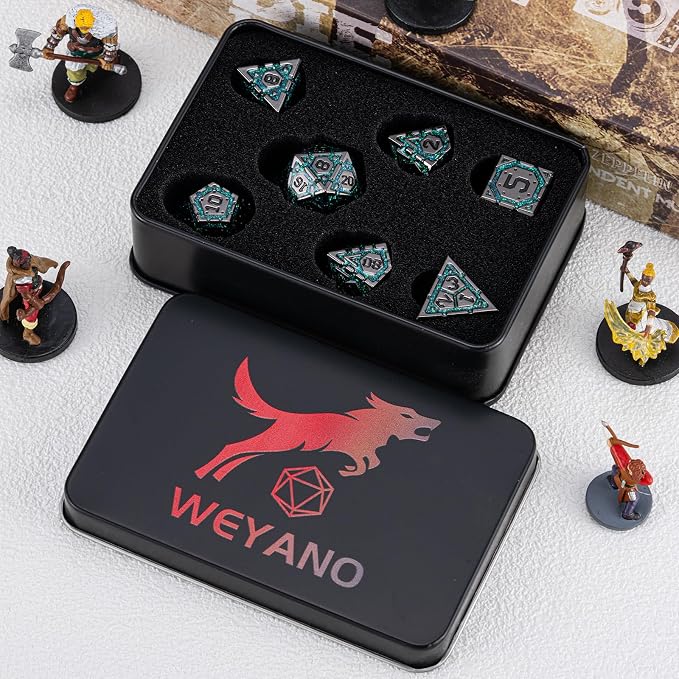 DND Metal Dice Set, Polyhedral Dice Set - Image 6