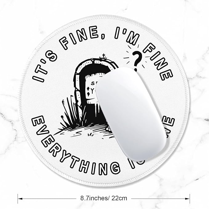 ITNRSIIET Round Mouse Pad with Stitched Edge Premium-Textured Waterproof - Image 2