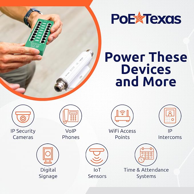 PoE Texas 8 Port PoE/PoE+ Active Mode A Injector - Image 5