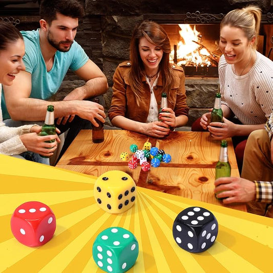 18 Pcs Casino Theme Party Dice Large Opaque Jumbo Acrylic D6 Dice - Image 2
