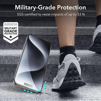 ESR 3+1 Pack for iPhone 15 Pro Max Screen Protector, 3 Black Edge - Image 2