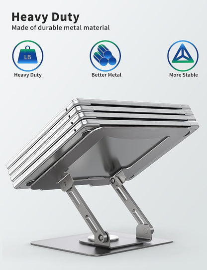 SOUNDANCE Laptop Stand with 360° Rotating Base, Ergonomic Computer Riser - Image 5