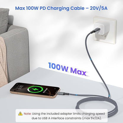 Elebase USB Type C to C 100W Cable 10FT - Image 4